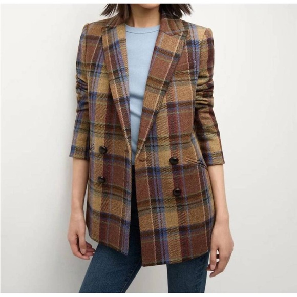 NWT Veronica Beard Oria Wool Dickey Jacket in Russet Multi Size 0 - Picture 1 of 8